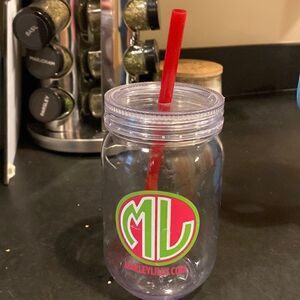 5/$25 DEAL Marley Lilly Plastic Tumbler With Straw
